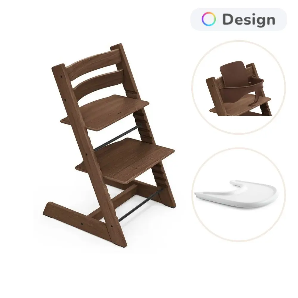 Tripp Trapp Højstol Eg Inkl Babysæt Og Tray Warm Brown